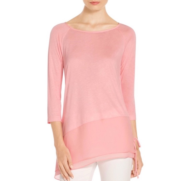 St. John Tops - St. John Sleek Viscose Jersey Asymmetrical Blouse